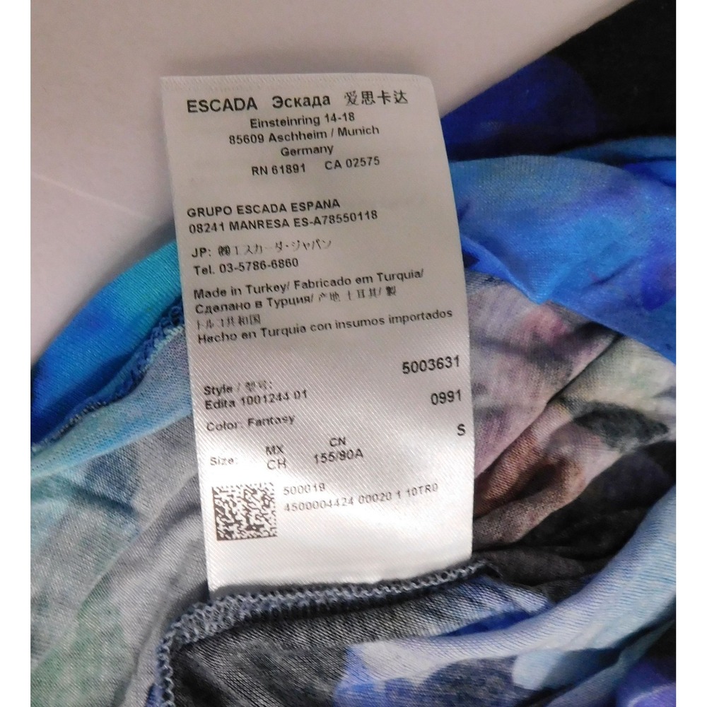 Escada Fantasy‎ Viscose Silk Long Sleeve Blouse sz S - Picture 5 of 8